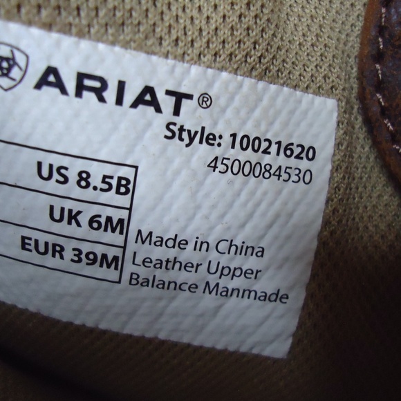 ARIAT Square Toe Brown Cowboy Boots - Size 8.5 - Picture 12 of 12
